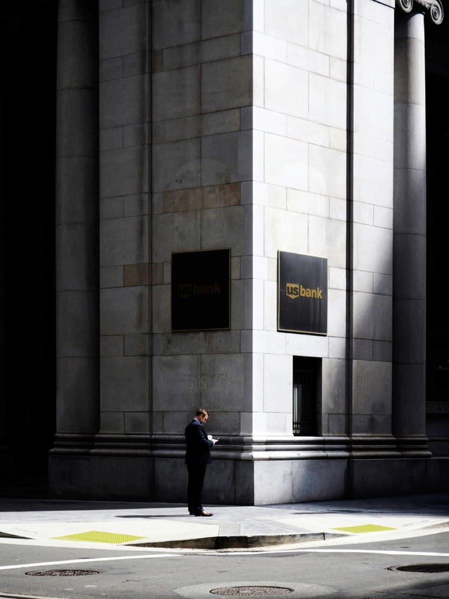 Man standing near building